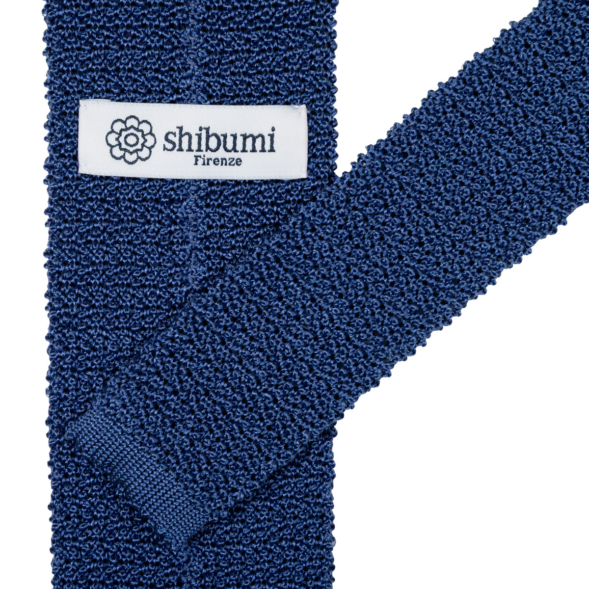 Crunchy Silk Knit Tie - Blue