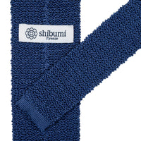 Crunchy Silk Knit Tie - Blue