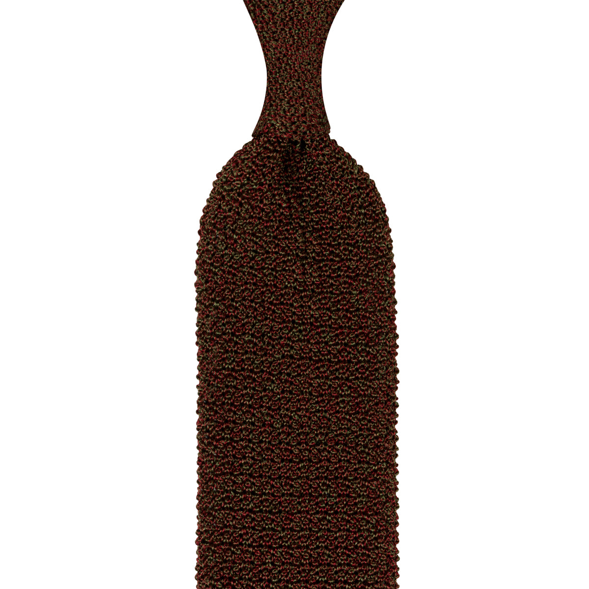 Crunchy Silk Knit Tie - Red / Green Mottled