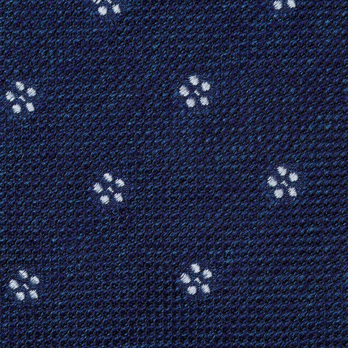 Floral Fina Grenadine Silk Tie - Blue Mottled - Hand-Rolled