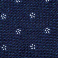 Floral Fina Grenadine Silk Tie - Blue Mottled - Hand-Rolled