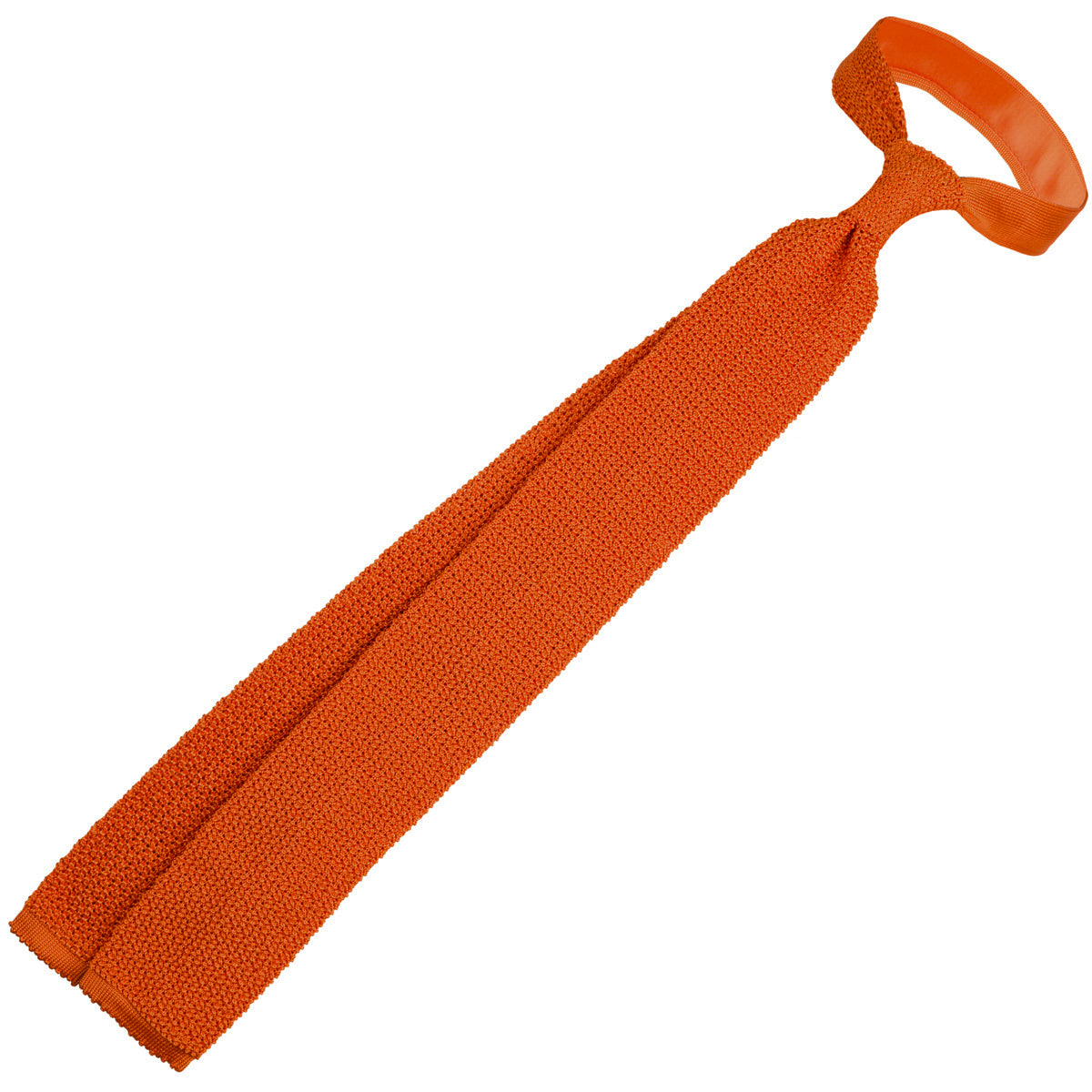 Crunchy Silk Knit Tie - Orange