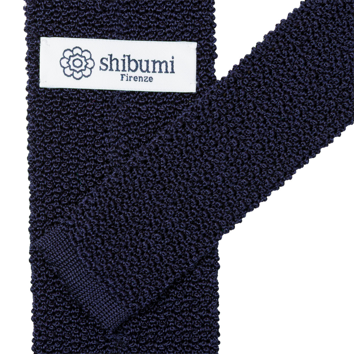 Crunchy Silk Knit Tie - Navy