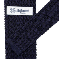 Crunchy Silk Knit Tie - Navy