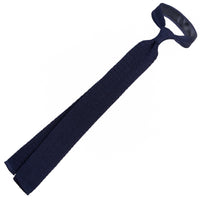 Crunchy Silk Knit Tie - Navy
