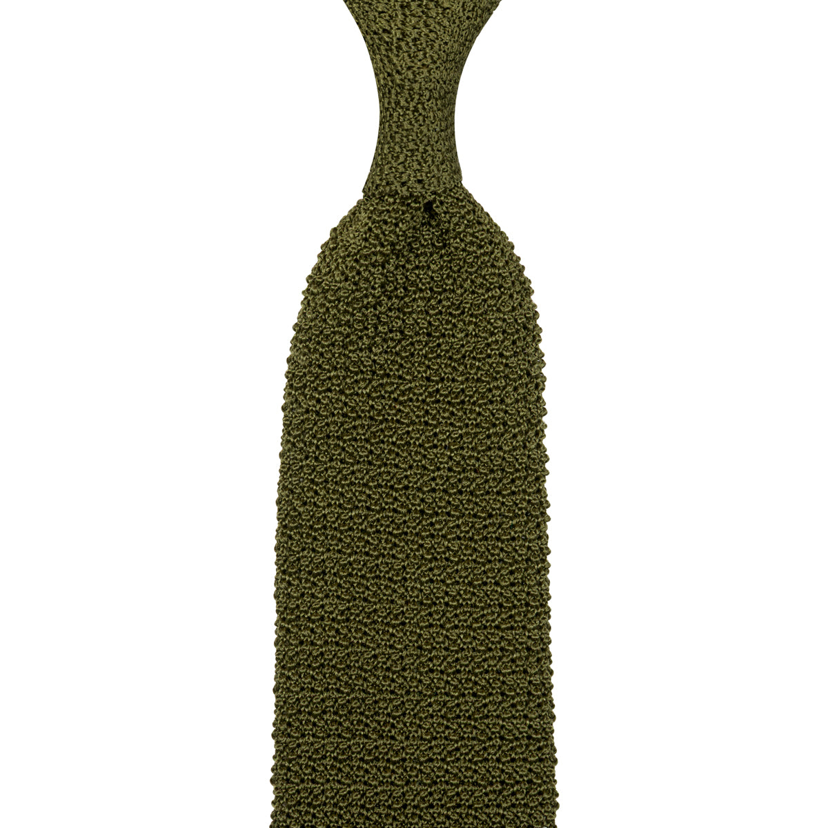 Crunchy Silk Knit Tie - Olive