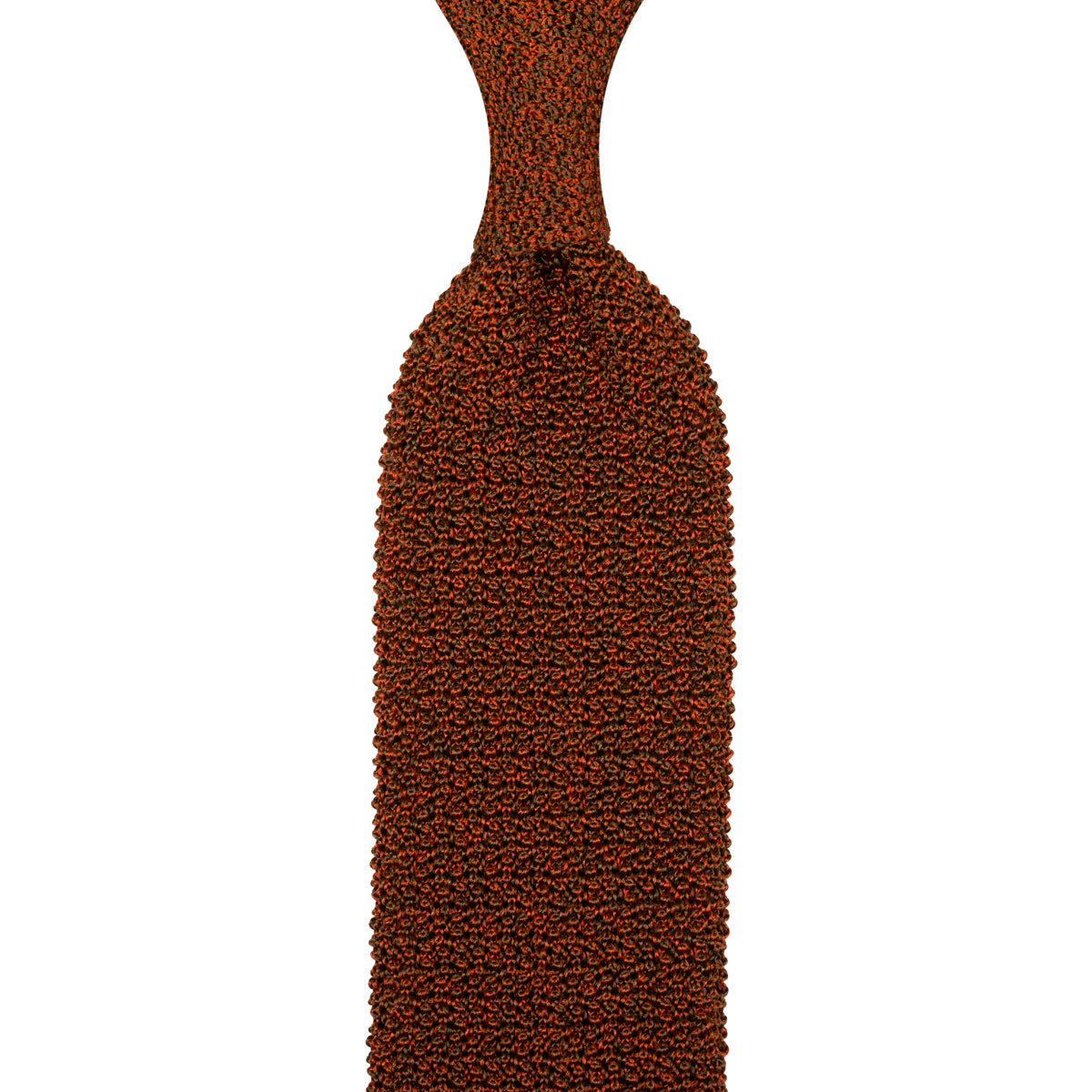 Crunchy Silk Knit Tie - Rust Mottled