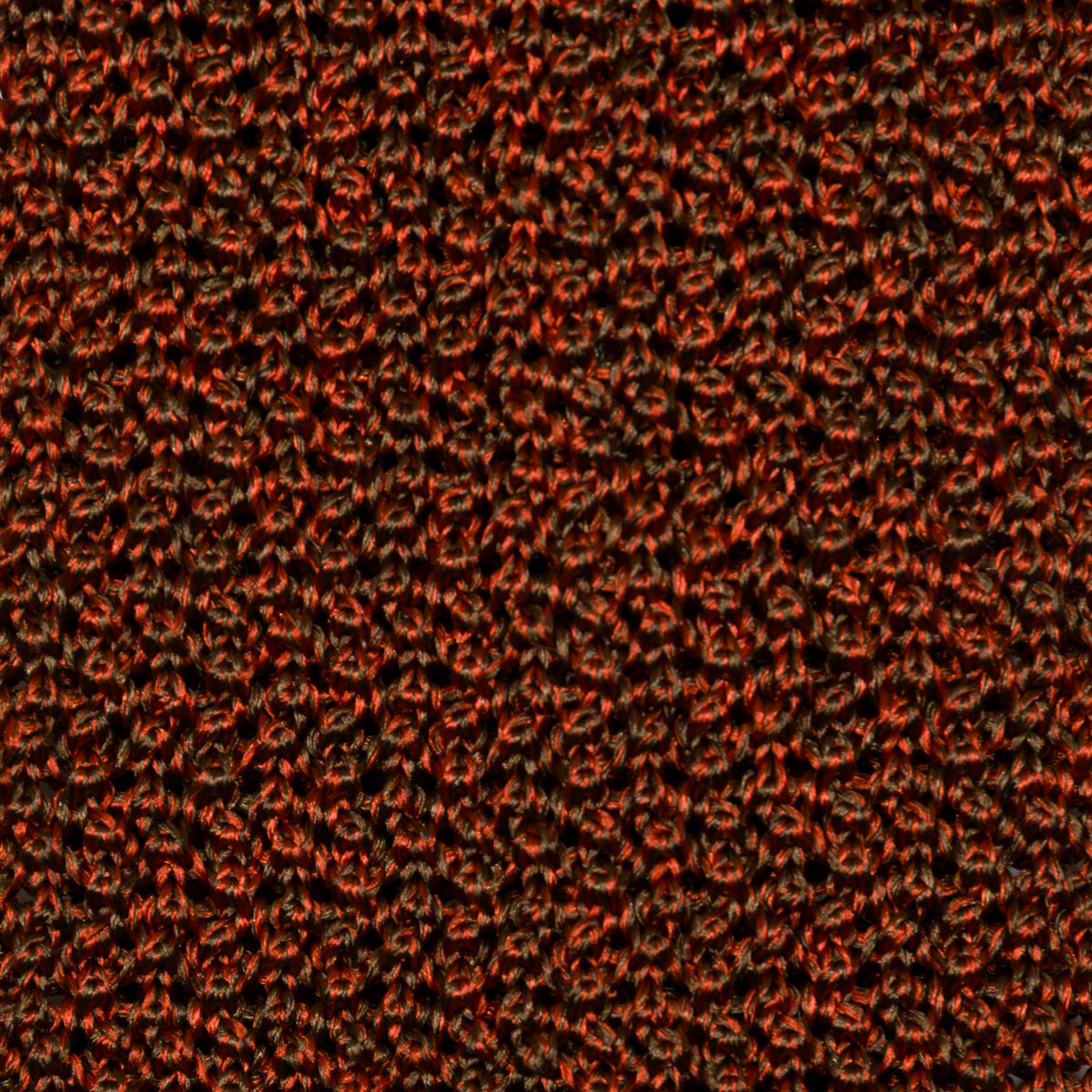 Crunchy Silk Knit Tie - Rust Mottled