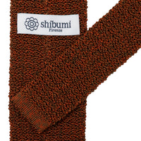 Crunchy Silk Knit Tie - Rust Mottled