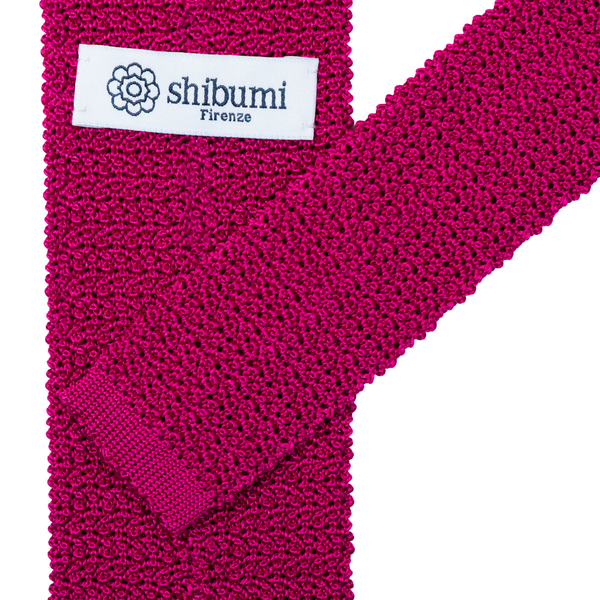 Crunchy Silk Knit Tie - Fuchsia