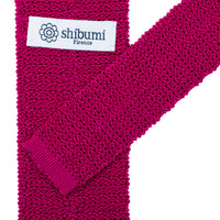 Crunchy Silk Knit Tie - Fuchsia