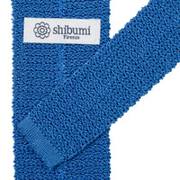 Crunchy Silk Knit Tie - Azure