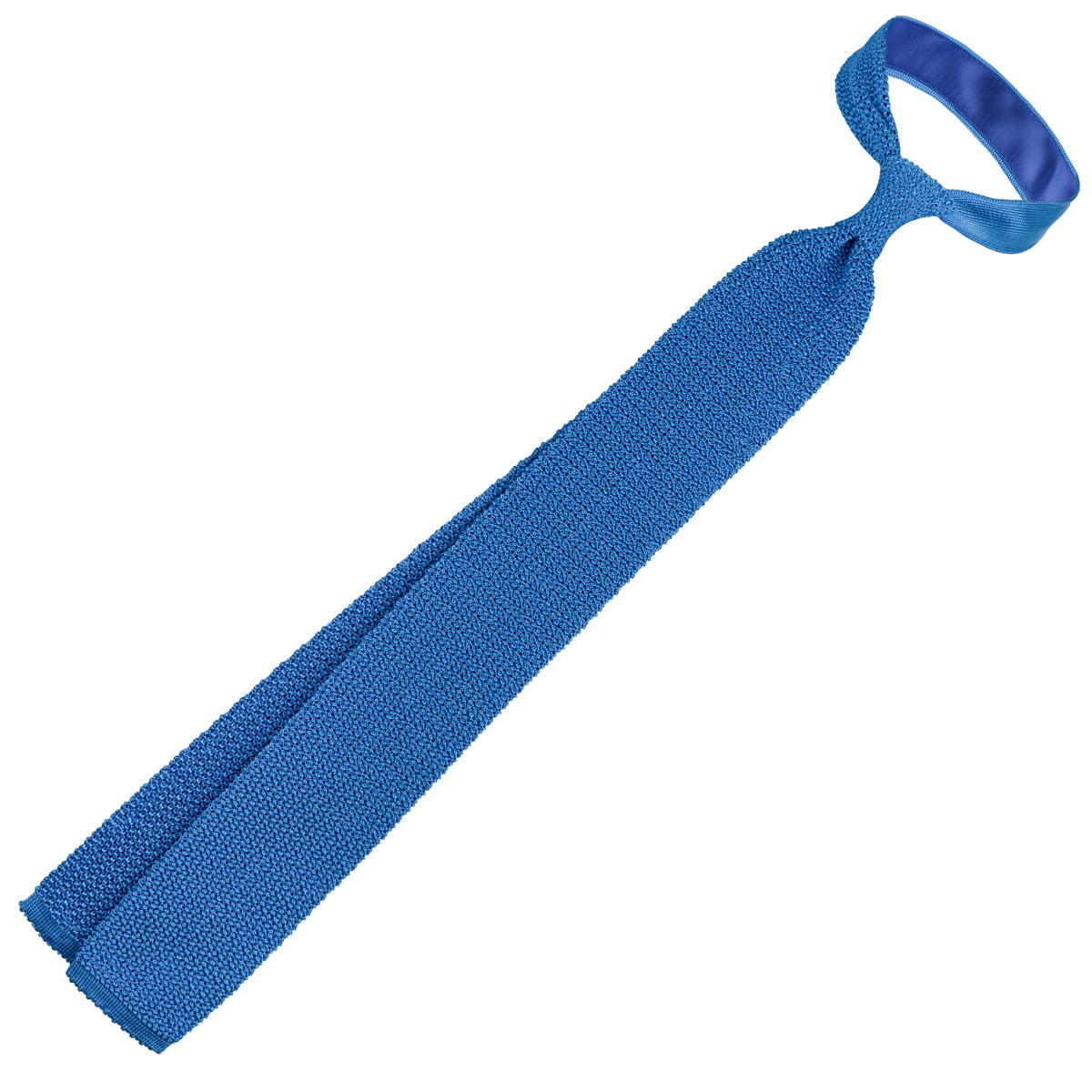 Crunchy Silk Knit Tie - Azure