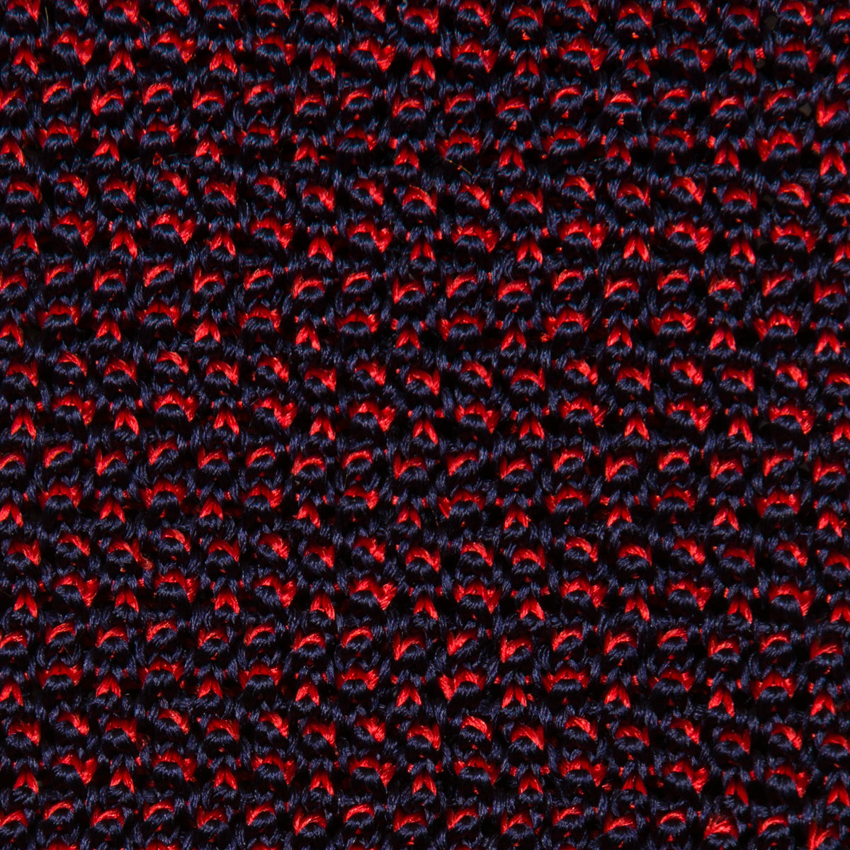 Crunchy Silk Knit Tie - Cherry / Navy Mottled