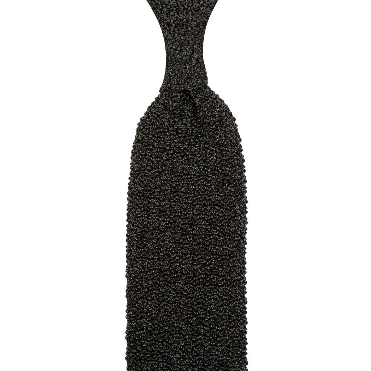 Crunchy Silk Knit Tie - Charcoal Mottled