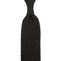 Crunchy Silk Knit Tie - Charcoal Mottled