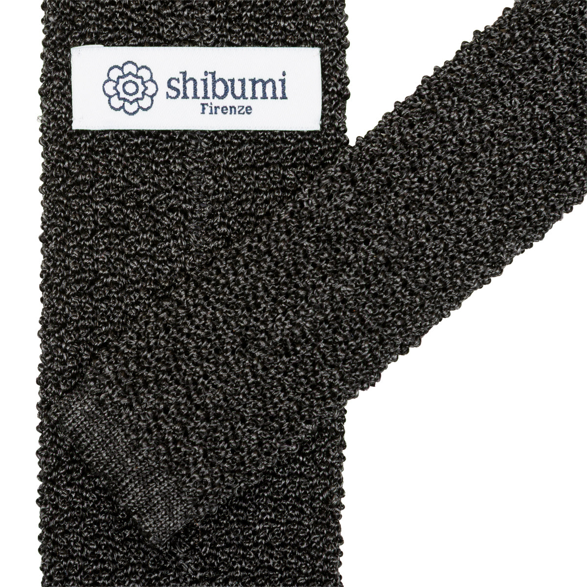 Crunchy Silk Knit Tie - Charcoal Mottled