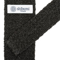 Crunchy Silk Knit Tie - Charcoal Mottled