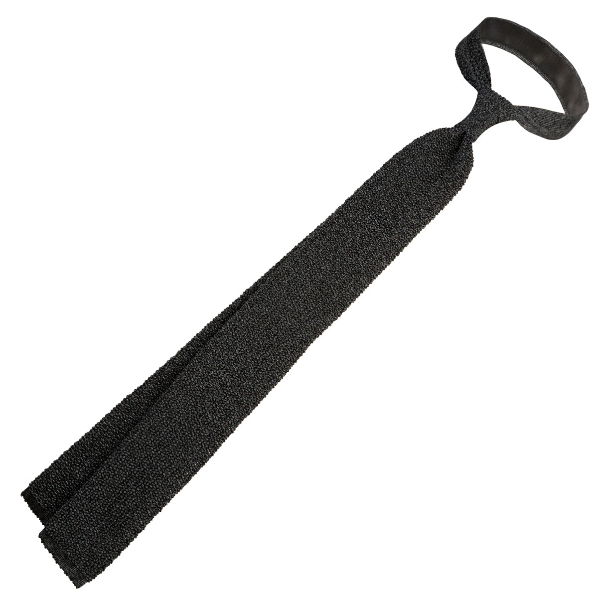 Crunchy Silk Knit Tie - Charcoal Mottled