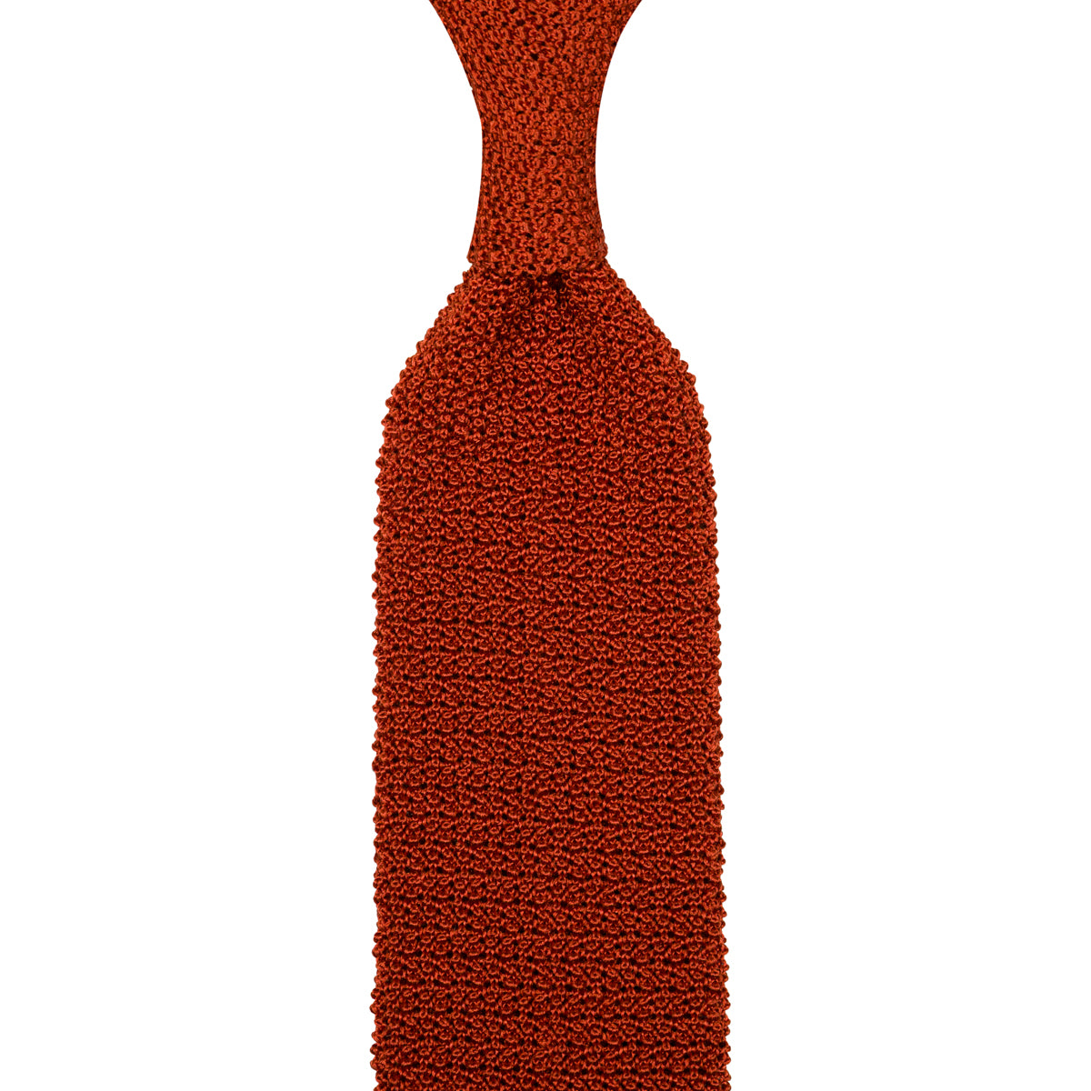 Crunchy Silk Knit Tie - Rust