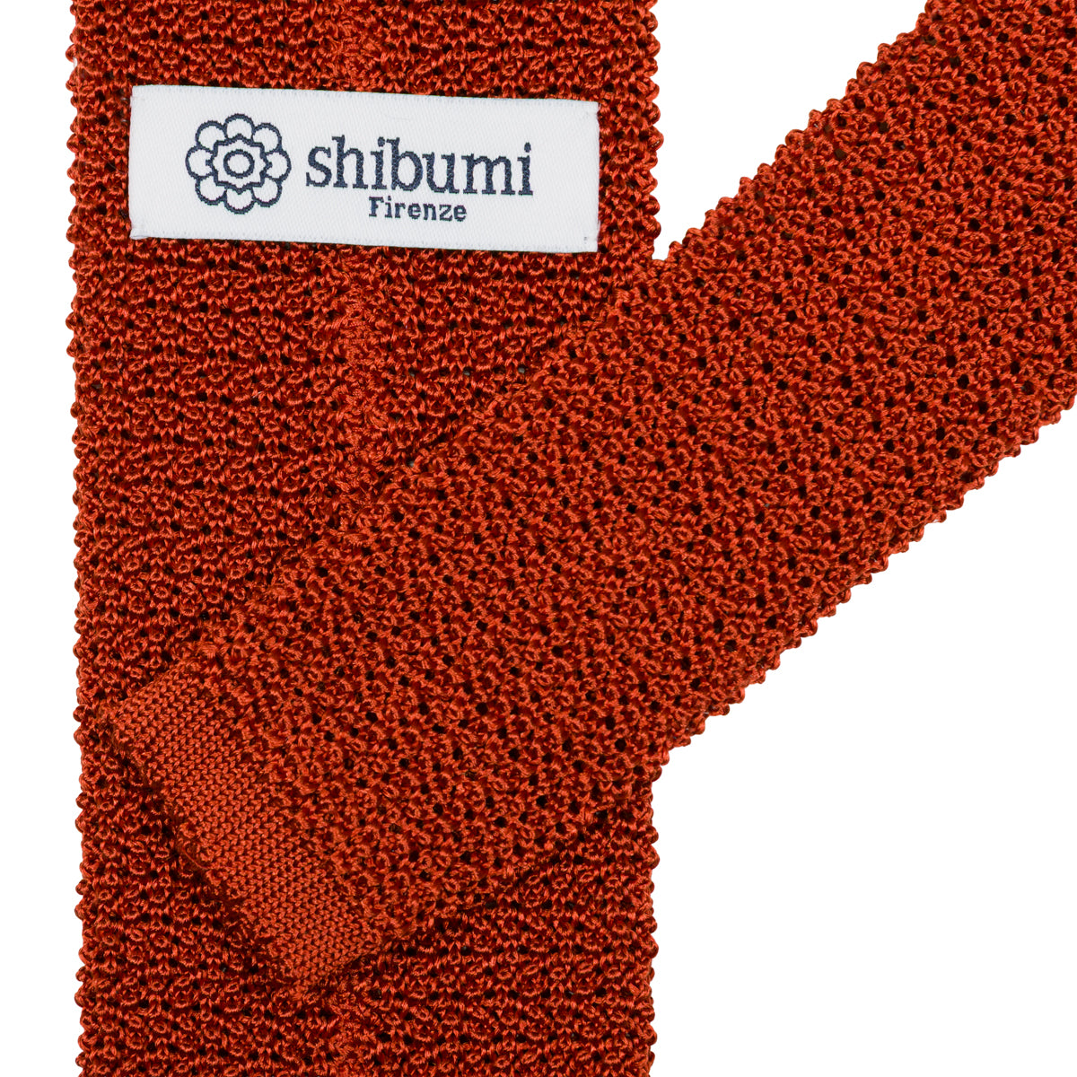 Crunchy Silk Knit Tie - Rust