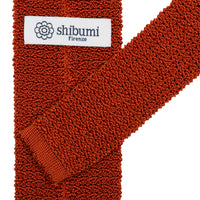 Crunchy Silk Knit Tie - Rust