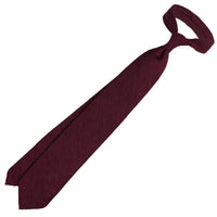 Plain Shantung Silk Tie - Burgundy - Hand-Rolled