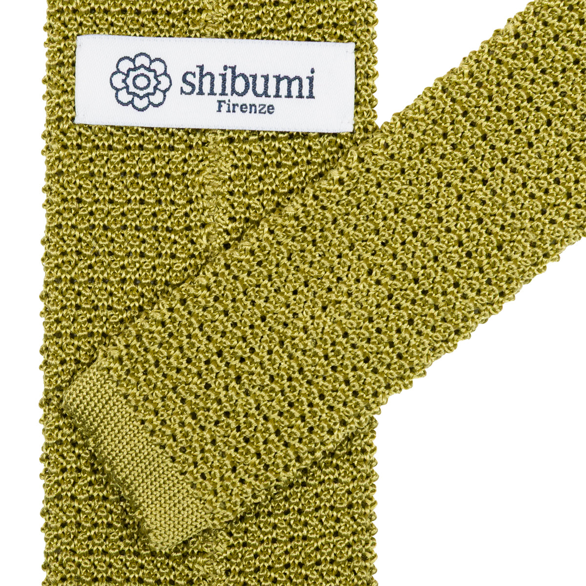 Crunchy Silk Knit Tie - Grass