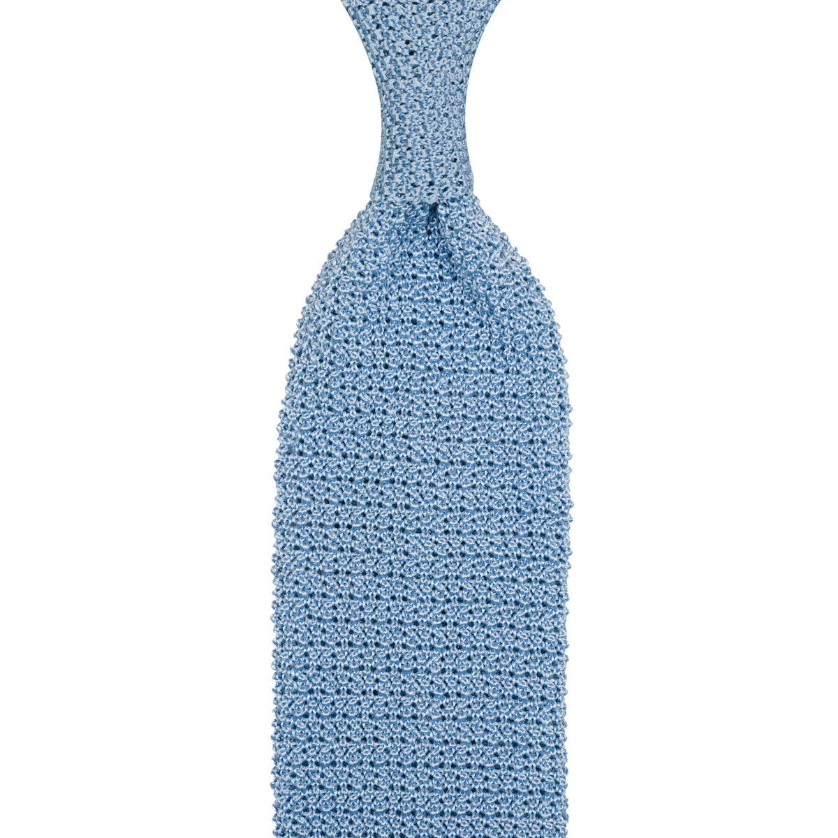 Crunchy Silk Knit Tie - Powder Blue