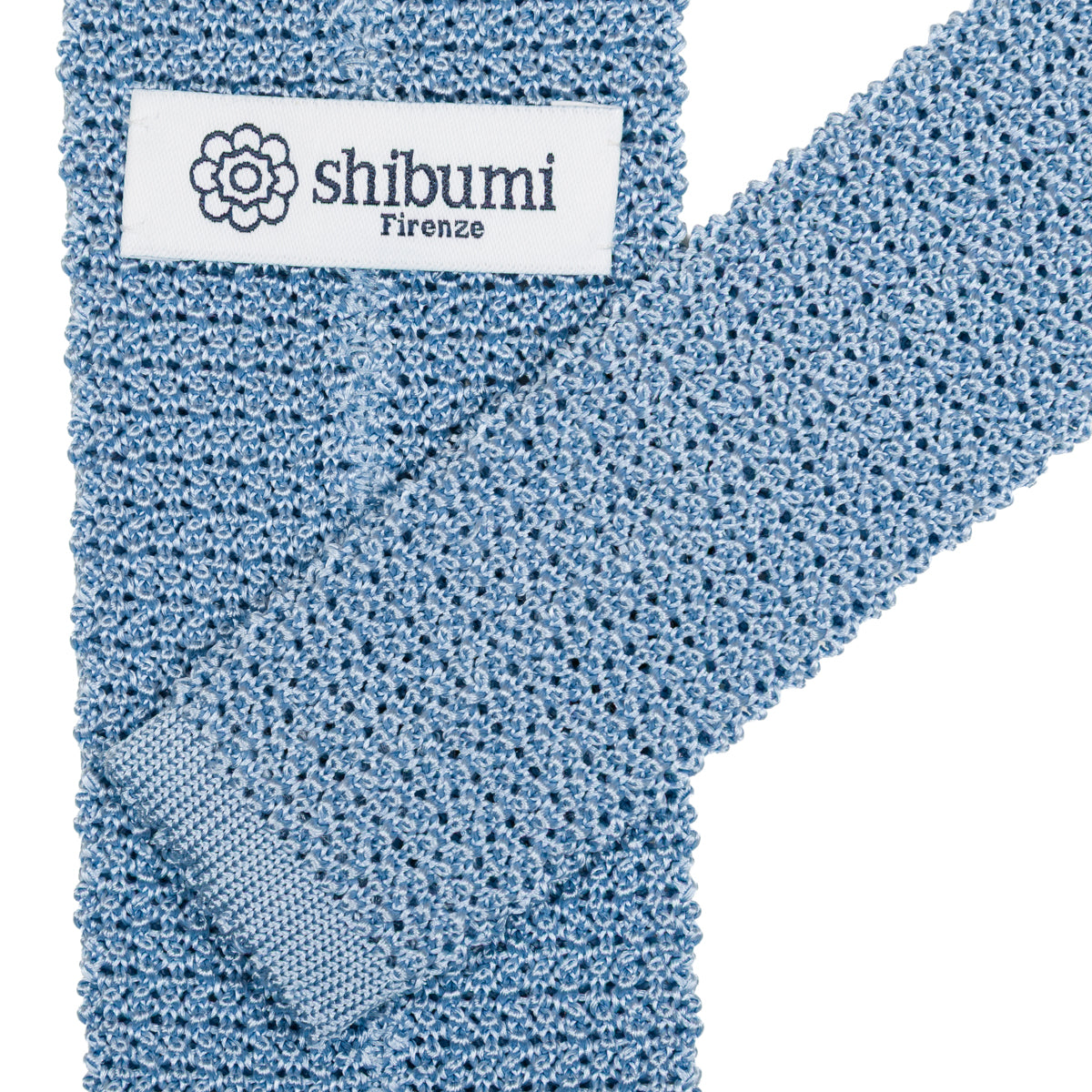 Crunchy Silk Knit Tie - Powder Blue