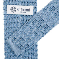 Crunchy Silk Knit Tie - Powder Blue
