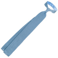 Crunchy Silk Knit Tie - Powder Blue