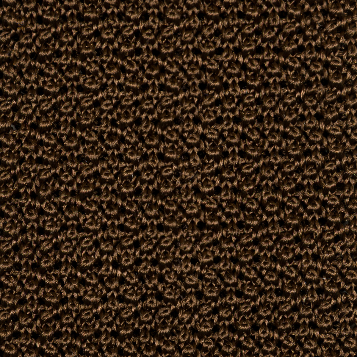 Crunchy Silk Knit Tie - Brown