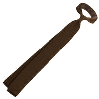 Crunchy Silk Knit Tie - Brown