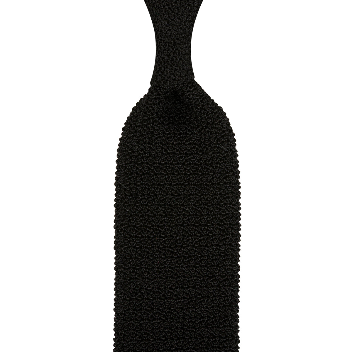 Crunchy Silk Knit Tie - Black