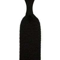 Crunchy Silk Knit Tie - Black