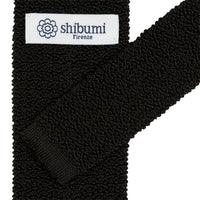 Crunchy Silk Knit Tie - Black