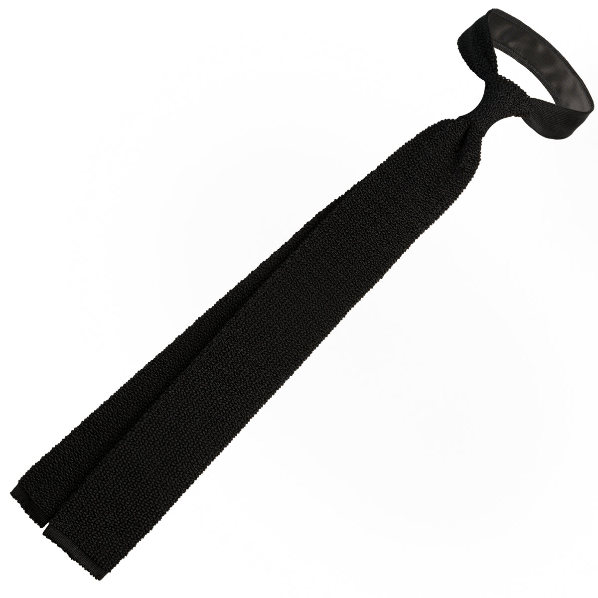 Crunchy Silk Knit Tie - Black