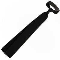 Crunchy Silk Knit Tie - Black