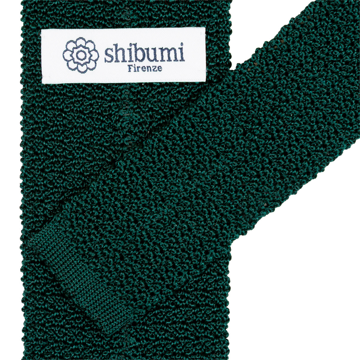 Crunchy Silk Knit Tie - Forest