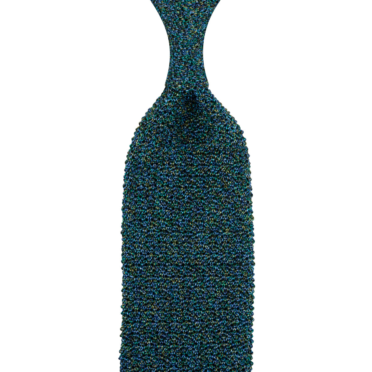 Crunchy Silk Knit Tie - Green Mottled