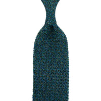 Crunchy Silk Knit Tie - Green Mottled