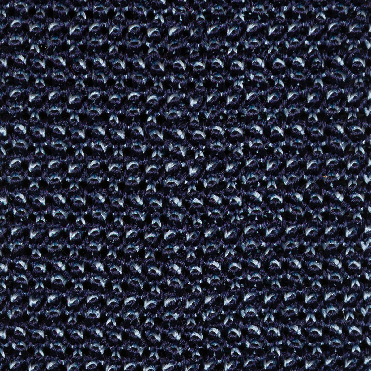Crunchy Silk Knit Tie - Navy / Grey Mottled