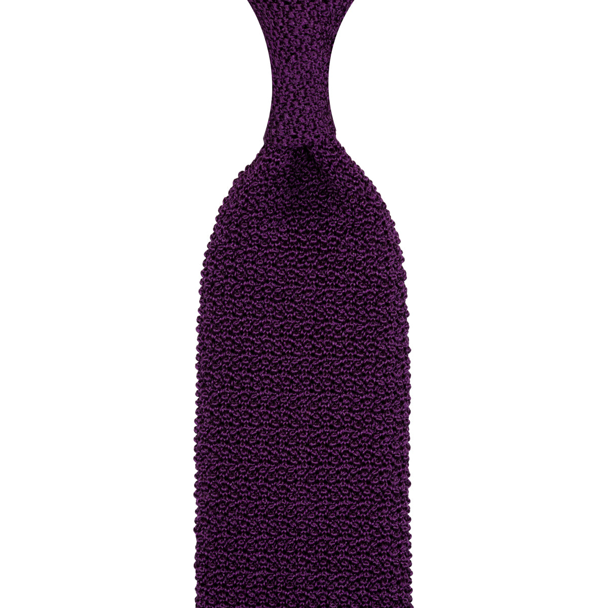 Crunchy Silk Knit Tie - Eggplant