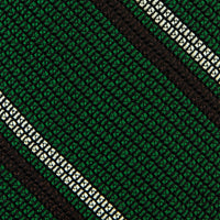 Kuska Handwoven Striped Fina Grenadine Silk Tie - Forest