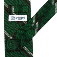 Kuska Handwoven Striped Fina Grenadine Silk Tie - Forest