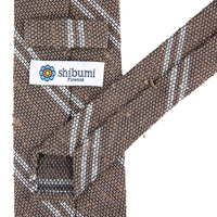 Double Bar Shantung Grenadine Tie - Beige - Hand-Rolled