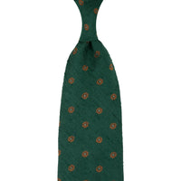 Floral Shantung Silk Tie - Forest - Hand-Rolled