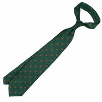 Floral Shantung Silk Tie - Forest - Hand-Rolled