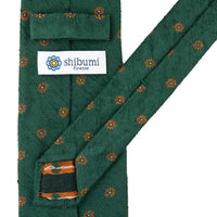 Floral Shantung Silk Tie - Forest - Hand-Rolled